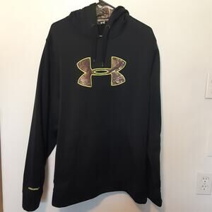 Under Armour Storm 1 Hoodie Mens XL Black Camo Sweatshirt Loose Fit Cold Gear